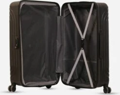©TROLLEYZ - Florence No.7 - Reiskoffer 78cm Met TSA Slot - Dubbele Wielen - 360° Spinners - 100% ABS - Reiskoffer In Night Black -Optimaal Reisopslag Winkel 1200x942