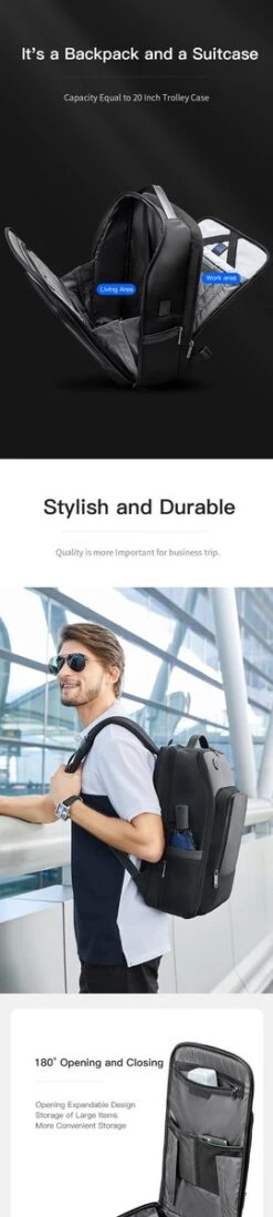 Arctic Hunter Rugtas - Laptop Tas - 15,6 Inch - Waterafstotend - Usb Oplaadstation -Optimaal Reisopslag Winkel 270x1200