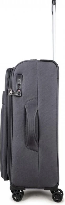 Decent D-Upright Large Koffer - 76 Cm Expandable - TSA Slot - Grijs -Optimaal Reisopslag Winkel 380x1200