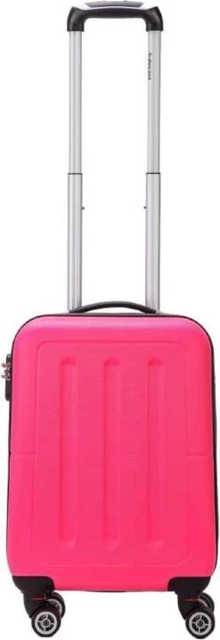 Decent Handbagage Koffer / Trolley / Reiskoffer - 50 Cm - 32 Liter - ABS - Neon-Fix - Roze -Optimaal Reisopslag Winkel 413x1200