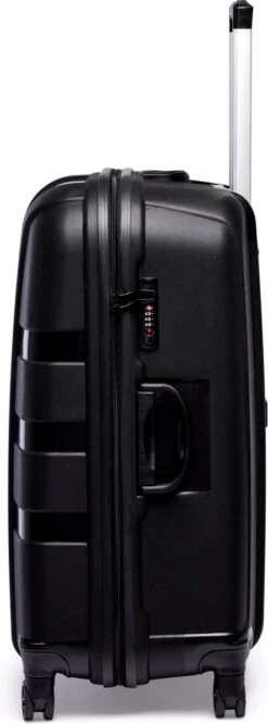 ©TROLLEYZ - Paris No.5 - Reiskoffer - 78cm Met TSA Slot - Dubbele Wielen - 360° Spinners - 100% Polypropyleen - Reiskoffer In Piano Black -Optimaal Reisopslag Winkel 445x1200