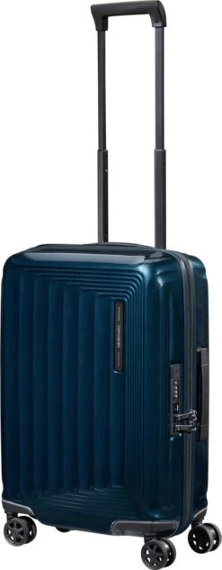 Samsonite Reiskoffer - Nuon Spinner 55/20 Exp (Handbagage) Metallic Dark Blue -Optimaal Reisopslag Winkel 468x1200 2