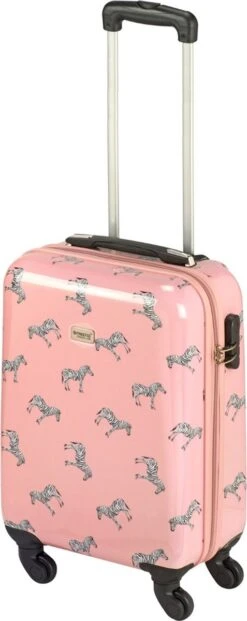 Princess Traveller Trendy Animal Collection - Handbagage Koffer - Zebra - Roze - 56cm -Optimaal Reisopslag Winkel 477x1200