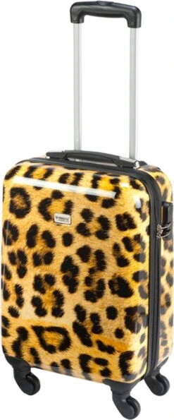 Princess Traveller Animal Print - Handbagagekoffer - Leopard - Small - 55cm -Optimaal Reisopslag Winkel 498x1200