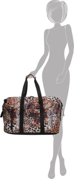 Enrico Benetti Safari Weekend Tas Ruime Sporttas Reistas Dierenprint Bruin -Optimaal Reisopslag Winkel 499x1200 1