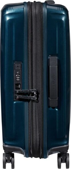 Samsonite Reiskoffer - Nuon Spinner 55/20 Exp (Handbagage) Metallic Dark Blue -Optimaal Reisopslag Winkel 505x1200 1