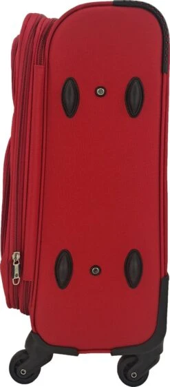 SB Travelbags Bagage Stoffen Koffer 75cm 4 Wielen Trolley - Rood -Optimaal Reisopslag Winkel 527x1200