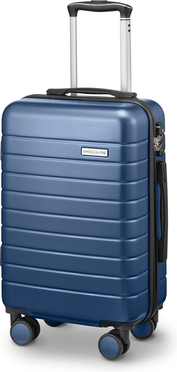 Swiss Alpine 2.0 - Handbagage Koffer - 55x35x20 Cm - 4 Wielen - Blauw