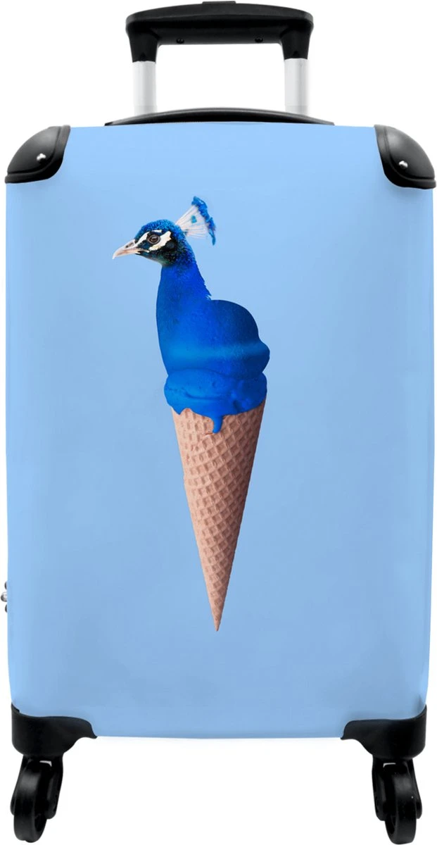 NoBoringSuitcases.com® Koffer - Reiskoffer met wielen - Pauw - IJshoorntjes - Blauw - IJs - Vogel - Handbagage trolley - Past binnen 55x40x20 cm en 55x35x25 cm - Fotokoffer NoBoringSuitcases.com® Koffer - Reiskoffer Met Wielen - Pauw - IJshoorntjes - Blauw - IJs - Vogel - Handbagage Trolley - Past Binnen 55x40x20 Cm En 55x35x25 Cm - Fotokoffer -Optimaal Reisopslag Winkel 621x1200 5