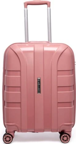 ©TROLLEYZ - Paris No.5 - Trolley - 55cm Met TSA Slot - Dubbele Wielen - 360° Spinners - 100% Polypropyleen - Handbagage Koffer In Rose Blush