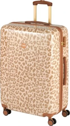Princess Traveller Leopard - Reiskoffer - Crème/Taupe - L - 76cm -Optimaal Reisopslag Winkel 669x1200 1