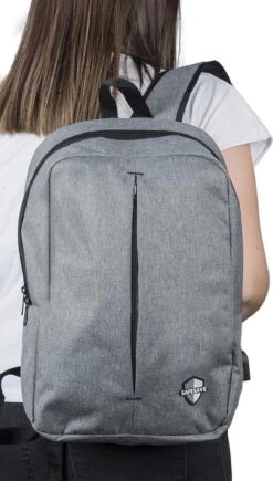 SafeSave Rugtas – Waterafstotende Schooltas Met Laptop Vak En Usb Aansluiting – Schoudertas – 15.6 Inch – Licht Grijs -Optimaal Reisopslag Winkel 682x1200 3
