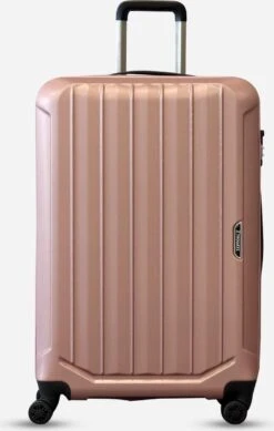 ©TROLLEYZ - Bali No.22 - Reiskoffer 78cm Met TSA Slot - Dubbele Wielen - 360° Spinners - 100% ABS - Reiskoffer In Cosmopolitan Pink