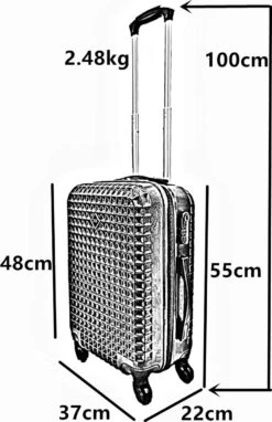 SB Travelbags Handbagage Koffer 55cm 4 Wielen Trolley - Zwart -Optimaal Reisopslag Winkel 775x1200 2