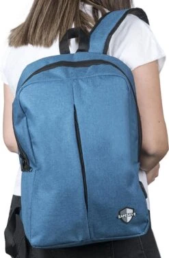 SafeSave Rugtas – Waterafstotende Schooltas Met Laptop Vak En Usb Aansluiting – Schoudertas – 15.6 Inch – Lichtblauw -Optimaal Reisopslag Winkel 789x1200 4