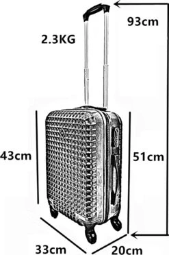 SB Travelbags Handbagage Koffer 51cm 4 Wielen Trolley - Zwart -Optimaal Reisopslag Winkel 796x1200