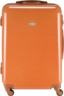 Princess Traveller Trendy Dots - Reiskoffer - Terra - M - 66cm -Optimaal Reisopslag Winkel 798x1200 1