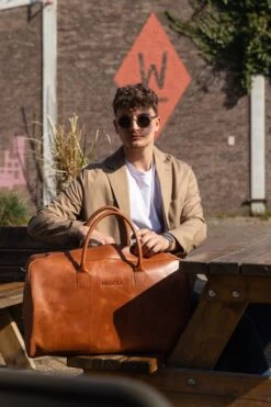 NEGOTIA Delta - Leren Weekendtas - Leren Reistas - Duffel Bag - 100% Luxe Top-Grain Leer - Bruin -Optimaal Reisopslag Winkel 800x1200 57