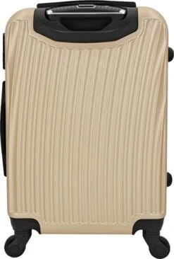 SB Travelbags Bagage Koffer 65cm 4 Wielen Trolley - Champagne -Optimaal Reisopslag Winkel 810x1200 3