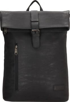 Enrico Benetti Rotterdam 66598 Laptop Rugzak / Businesstas Rolltop Rugzak 15" Laptopvak - Zwart