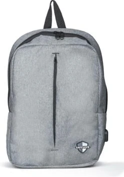 SafeSave Rugtas – Waterafstotende Schooltas Met Laptop Vak En Usb Aansluiting – Schoudertas – 15.6 Inch – Licht Grijs -Optimaal Reisopslag Winkel 838x1200 9