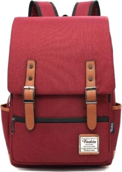 Veran Rugtas - Rugzak - 25 Liter - 15,6" Laptopvak - Boekentas - Vintage - Laptop - School - Boekentas - Rood -Optimaal Reisopslag Winkel 851x1200 4