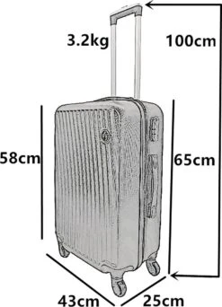 SB Travelbags Bagage Koffer 65cm 4 Wielen Trolley - Champagne -Optimaal Reisopslag Winkel 867x1200 2