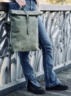 Beocca - Leren Rugzak Mavis Groen - 15" Laptoptas -Optimaal Reisopslag Winkel 887x1200 4