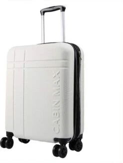 CabinMax Velocity Handbagage Koffer - Uitbreidbaar Trolley 44L - Harde Reiskoffer - 55x40x20/25 Cm - Lichtgewicht - Groot Capaciteit - Wit