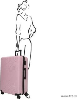 Enrico Benetti Koffer / Trolley / Reiskoffer - 75 X 46 X 25 Cm - 93 Liter - ABS - Maat L - Louisville - Roze -Optimaal Reisopslag Winkel 931x1200