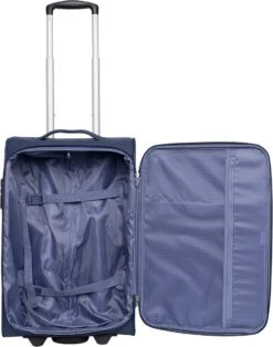 Travelbags Handbagage Zachte Koffer / Trolley / Reiskoffer - The Base - 55 Cm - Blauw -Optimaal Reisopslag Winkel 944x1200
