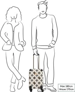 Guess House Party 18 In 4 Wheeler Dames Reiskoffer - Cream Multi Logo -Optimaal Reisopslag Winkel 975x1200 2