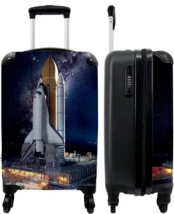 NoBoringSuitcases.com® Koffer - Ruimte - Spaceshuttle - Raket - Jongens - Past Binnen 55x40x20 Cm En 55x35x25 Cm - Handbagage - Trolley - Fotokoffer - Cabin Size - Print