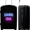 NoBoringSuitcases.com® Koffer Groot - Gaming - Quotes - Neon - Gaming Diva - Vrouwen - Trolley Koffer Met TSA-slot - Met Wielen - 90 Liter - Reiskoffer - 66 Cm -Optimaal Reisopslag Winkel 985x1200 5
