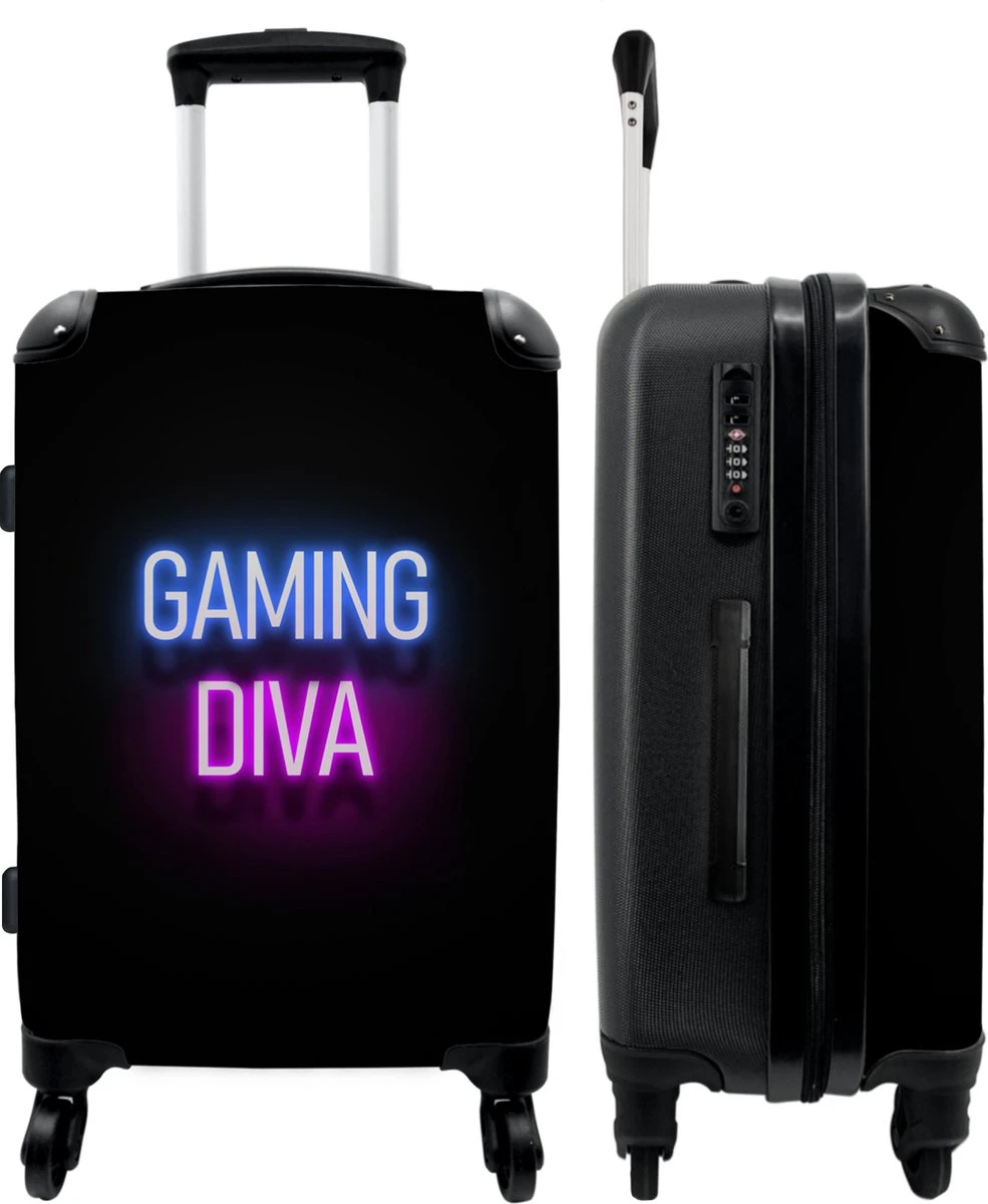 NoBoringSuitcases.com® Koffer groot - Gaming - Quotes - Neon - Gaming diva - Vrouwen - Trolley koffer met TSA-slot - Met wielen - 90 liter - Reiskoffer - 66 cm NoBoringSuitcases.com® Koffer Groot - Gaming - Quotes - Neon - Gaming Diva - Vrouwen - Trolley Koffer Met TSA-slot - Met Wielen - 90 Liter - Reiskoffer - 66 Cm -Optimaal Reisopslag Winkel 985x1200 5