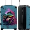NoBoringSuitcases.com® Koffer Groot - Monstertruck - Verf - Graffiti - Roze - Neon - Trolley Koffer Met TSA-slot - Met Wielen - 90 Liter - Reiskoffer - 66 Cm -Optimaal Reisopslag Winkel 985x1200 8