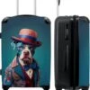 NoBoringSuitcases.com® Koffer Groot - Hond - Hoed - Colbert - Bloemen - Blauw - Trolley Koffer Met TSA-slot - Met Wielen - 90 Liter - Reiskoffer - 66 Cm -Optimaal Reisopslag Winkel 985x1200 9