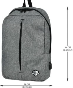 SafeSave Rugtas – Waterafstotende Schooltas Met Laptop Vak En Usb Aansluiting – Schoudertas – 15.6 Inch – Licht Grijs -Optimaal Reisopslag Winkel 991x1200 2
