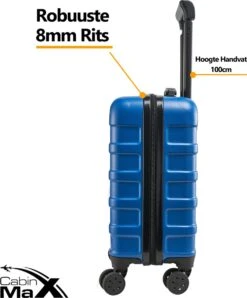 CabinMax Handbagage Koffer - Trolley 30L - Harde Reiskoffer - 45x36x20cm - Lichtgewicht - Groot Capaciteit - Aegean Blue -Optimaal Reisopslag Winkel 995x1200
