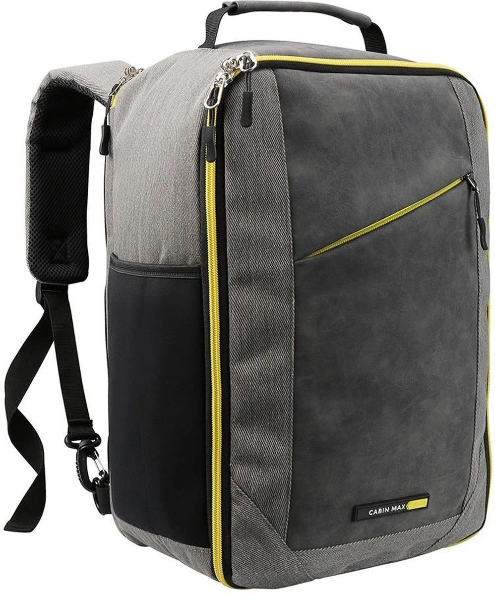 CabinMax Manhatten – Handbagage 20L – Rugzak – Schooltas - 40x20x25 cm – Compact Reistas – Lichtgewicht – Grijs/Geel CabinMax Manhatten – Handbagage 20L – Rugzak – Schooltas - 40x20x25 Cm – Compact Reistas – Lichtgewicht – Grijs/Geel -Optimaal Reisopslag Winkel 998x1200 4
